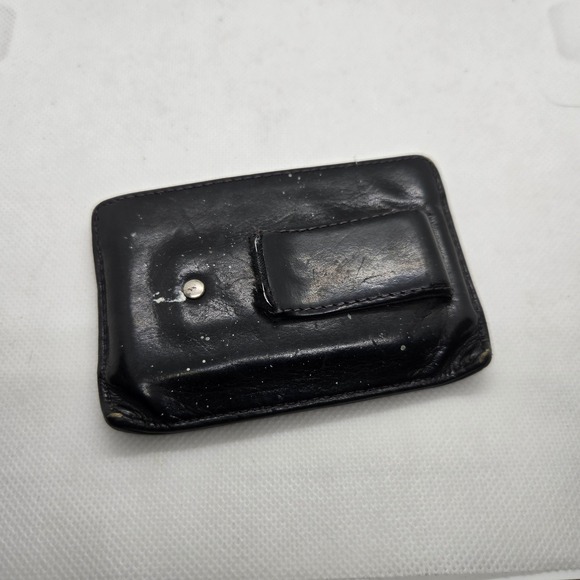Vintage Coach Leather Money Clip Wallet 1990s Mens Black Minimalist Designer VTG - Picture 1 of 7